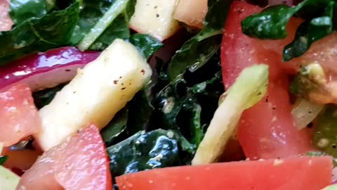 Tomato Kale Salad with SALAD Dressing