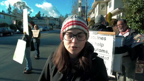 Qualicum Beach, BC CANADA - Mandate protest