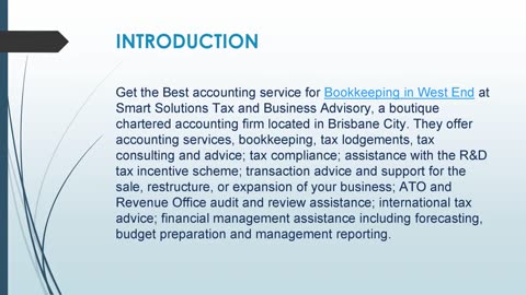 Best service for Bookkeeping in West End