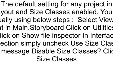 How can I remove size class from Xcode 62