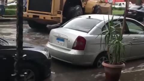 New way to cross the rainy street