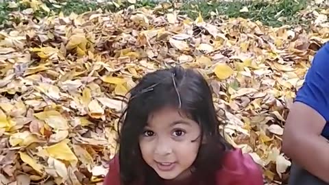 Canadian Autumn Adventures: Kids Playing in a Blanket of Fallen Leaves 🍁🍂