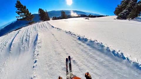 Backcountry Couloir Skiing- Bridger Bowl Montana (POV)