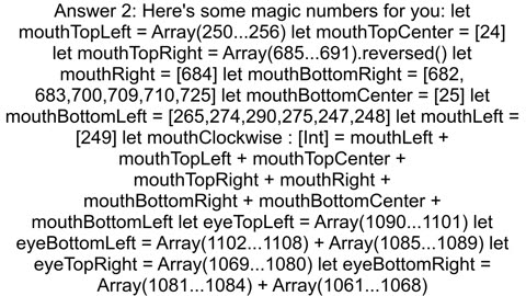 How can I get the points in face mesh like eye eyebrow lip mouth nose using ARFaceTracking in Swif