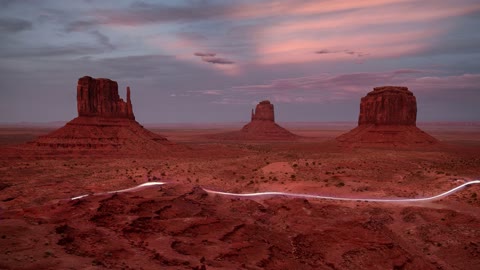 (4K/UHD)Monument Valley Sunset Perfect Loop Free To Use (No Copyright)