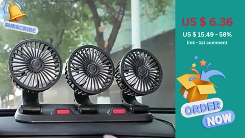 Car Fan 360° Adjustable 3 Head Air Fan Automotive Electric Fan #Bigsales #carlovers #cargadgets