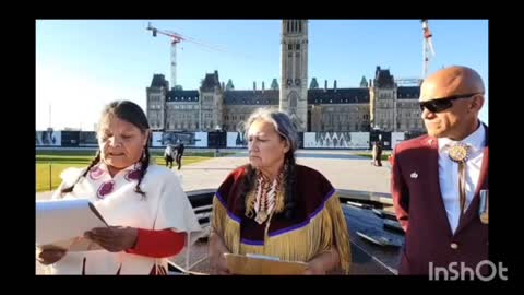 Turtle Island Clan Mothers important announcement at The (Corporation Of Canada) Parliament