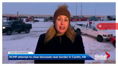 Trucker protests: RCMP begin taking action on trucker blockade near Alberta-Montana border