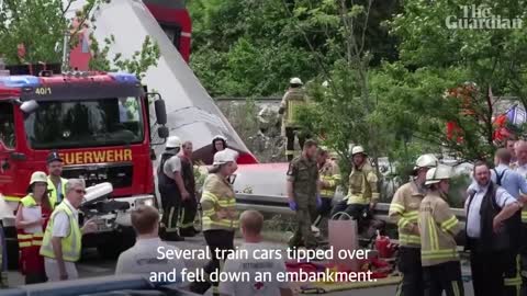 Double-decker train derails in southern Germany