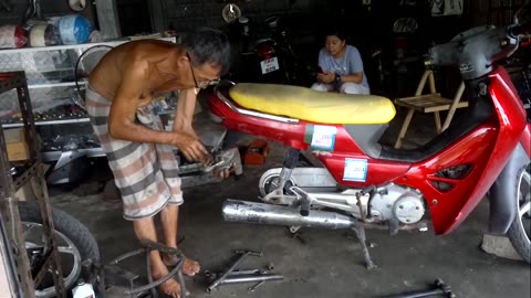 Motorbike Repair by 79 year-old.