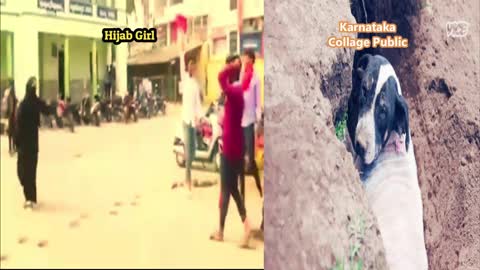 Karnataka College Public Vs Hijab Girl