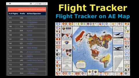 Azimuthal Equidistant Map for live Airline Flight Data