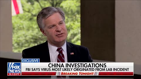 NO SHIT: FBI Director Wray: Origins of pandemic are a potential lab incident in Wuhan.