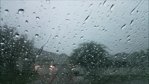 Rain Sound For Sleeping 30 Minutes Relaxing Raining On Car Glass Window Thunder Sounds Heavy Drops