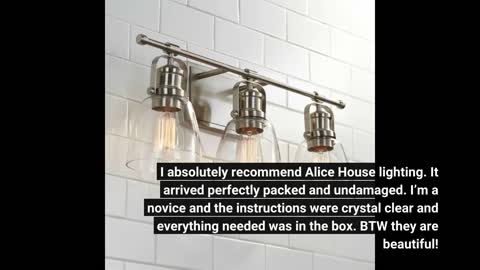 Alice House 23" Vanity Lights with Hammered Glass-Overview