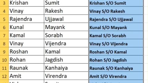 how to merge name and father name in excel