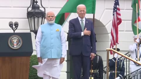 WOW: Bumbling Biden Puts Hand Over Heart For India's National Anthem