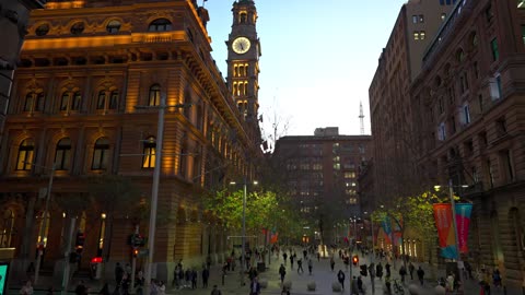 "Sydney Australia Walking Tour: George Street Evening Rush"