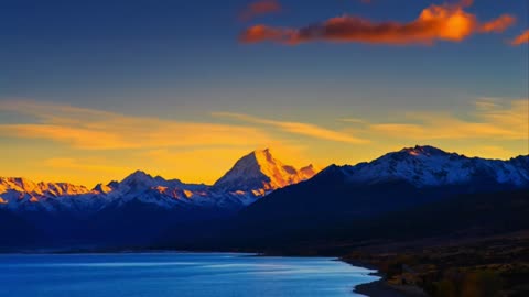 Sunrise of Mount Cook, the highest peak in New Zealand