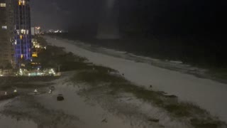 Water Spout Climbs onto Land and Dissipates