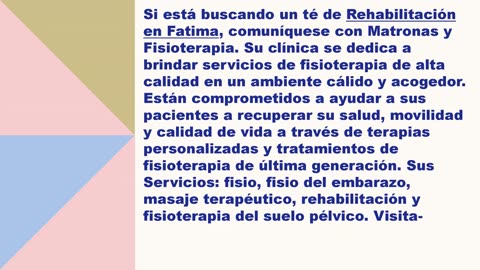 El mejor Rehabilitación en Fatima