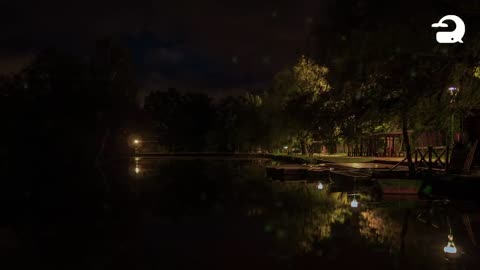 Peaceful Lake Souds at Night | Frogs, Crickets, Owls, Nature Sounds .