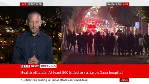 2023-10-17 - Gaza, ospedale, giornalista spiega che è stato un missile israeliano