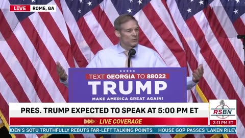 WATCH: Jim Jordan speaks at MASSIVE Trump rally in Rome, Georgia