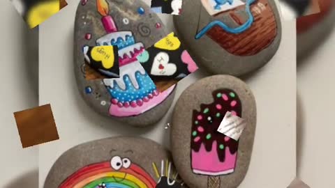 Very nice new shape rocl pebble painting ideas for beginners