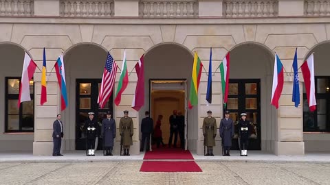 Joe Biden and Jens Stoltenberg meet Nato B9 countries in Poland