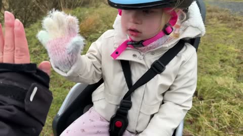 Amelia's First Bike Ride Ever! Giant Majestic Husky Chases Her! Family Days Out