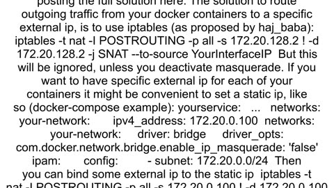 How could I bind docker container to specific external interface