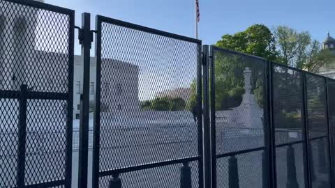 NOW - Fence erected overnight around U.S. Supreme Court building