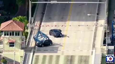 New~ 1 dead 1 injured after crane collapses onto vehicles in downtown Fort Lauderdale Florida