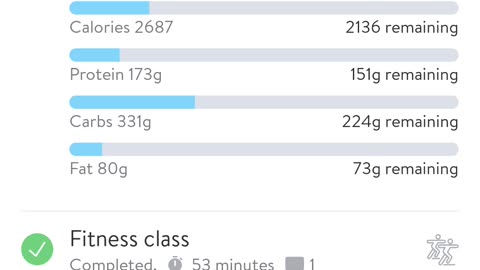 Logging a meal in fitness app