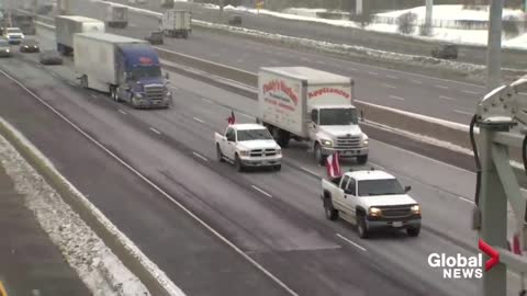 Truckers Freedom Convoy 2022 rolls through the GTA