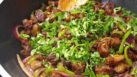 How To Make Delicious Dry Fried Goat Meat -- yummy..