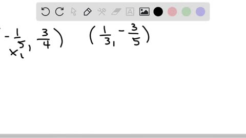 Use the slope formula to find the slope of the line containing each pair of points. (-1/