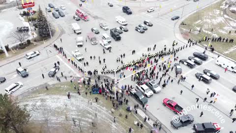 Standoff at the Ambassador Bridge in Windsor this morning, as police move in to try to disperse protesters on the sixth day of the Canadian border blockade