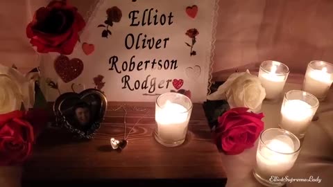 Good Gal makes romantic memorial for Elliot Rodger with sewing & roses & candles