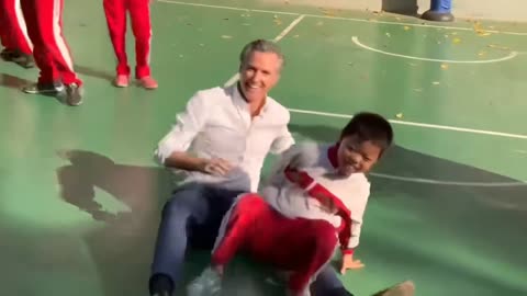 Gavin Newsom Being Weird w/ Young Chinese Boy!