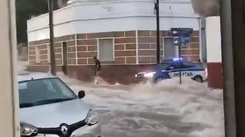 Torrential Floods On Street Due To Heavy Rains In Deán Funes Of Córdoba, Argentina (23.02.2024)