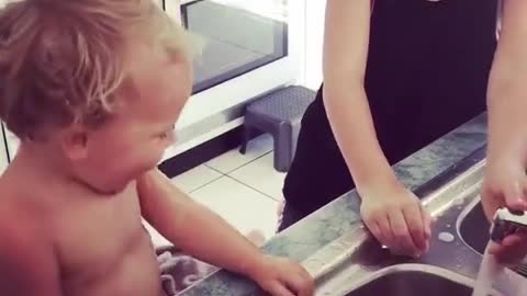 Kids Happily Help Out With The Chores