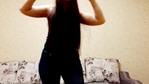 Russian girl dancing and singing