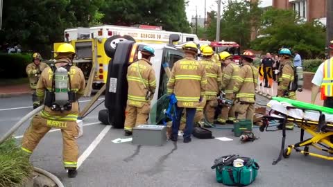 Rescue from overturned vehicle