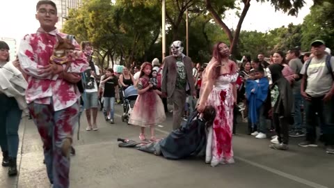 Zombies take over Mexico City in annual walk