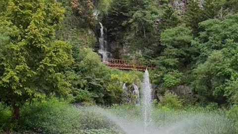 Waterfall and fountain