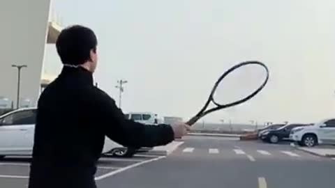 tennis practice with 1 people simple tricks