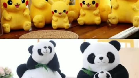 Cute animation Pikachu vs Panda.