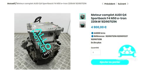 ALLOMOTEUR.COM - Moteur complet AUDI Q4 Sportback F4 N50 e-tron 220kW 1ED907121N